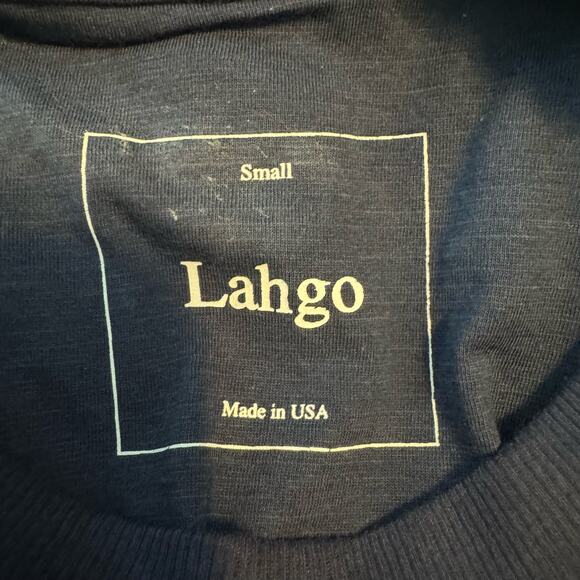 Lahgo Navy Blue Short Sleeve Crewneck Pocket T-Shirt NWT Size Small - Picture 6 of 7
